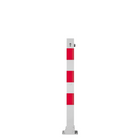 Neerklapbare parkeerpaal 70x70 mm | Wit-rood of verzinkt | Met slot opties