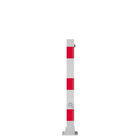 Neerklapbare parkeerpaal 70x70 mm | Wit-rood of verzinkt | Met slot opties