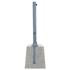 Neerklapbare parkeerpaal Ø76 mm met betonvoet | Wit-rood of verzinkt