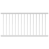 Wit veiligheidsrailing paneel, 2000 mm lang, met verticale spijlen en strak design.