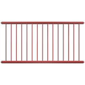 Rood veiligheidsrailing paneel, 2000 mm breed, met verticale spijlen en 60x60 mm profiel.