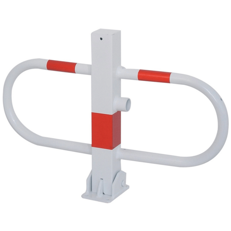 Parkeerbeugel | Wit - rood | Met driekant- of cilinderslot