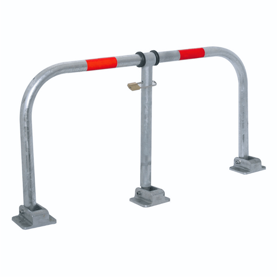 Parkeerbeugel met slot opties | Verzinkt staal | Rode reflectie