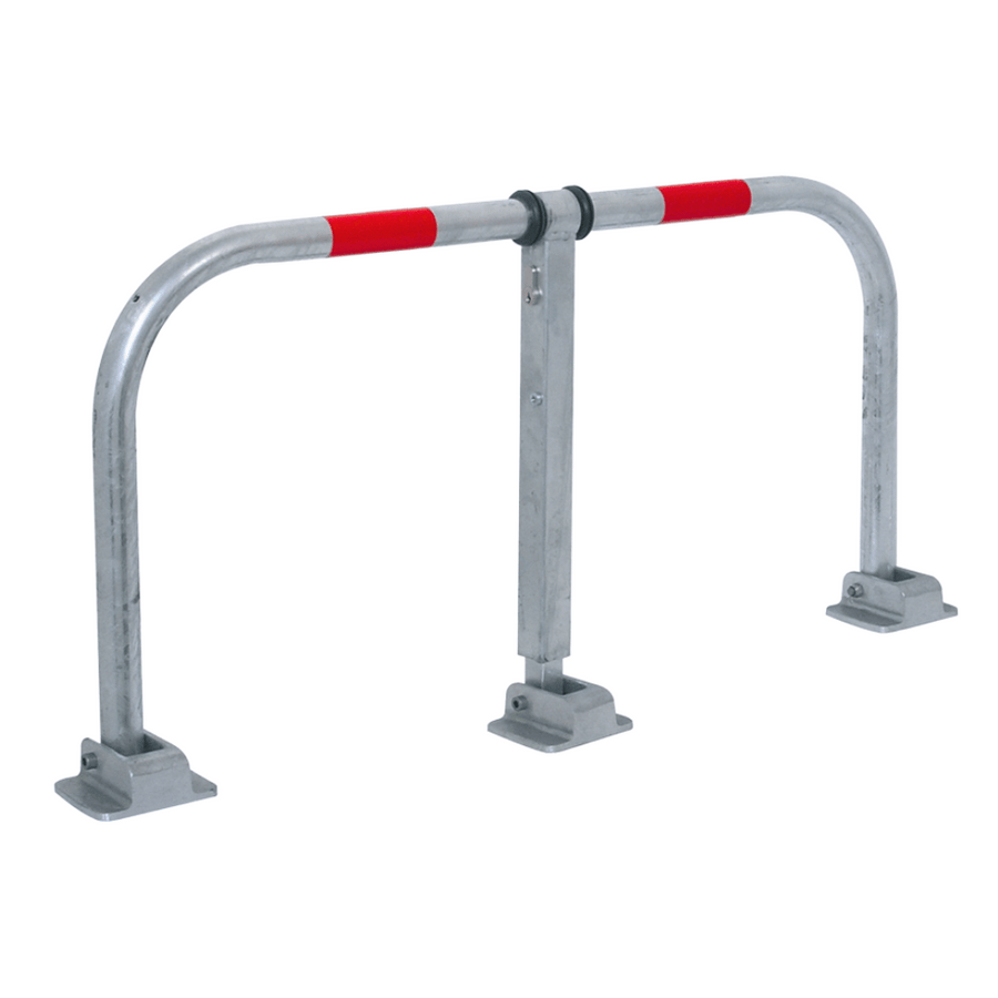 Parkeerbeugel met slot opties | Verzinkt staal | Rode reflectie