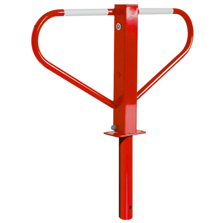 Parkeerbeugel | rood - wit | Voor verankering in beton of op voetplaat