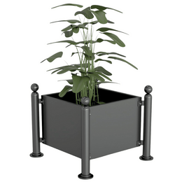 Plantenbak 88x88x68 cm in in verzinkt staal of antraciet met ornamenten