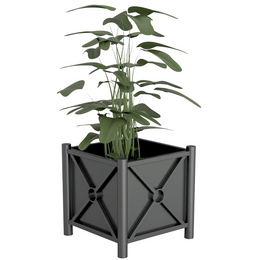 Plantenbak 64x64x68 cm in in verzinkt staal of antraciet met strak design