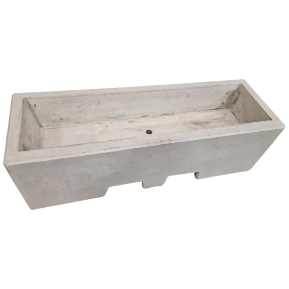 Betonnen plantenbak met lepelgaten | 165x50x50 cm | Grijs beton