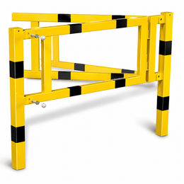 Poortelement voor veiligheidsrailing 70x70 mm in geel-zwart
