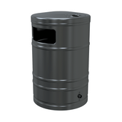 Antraciet 40 L prullenbak met asbak, voor muurbevestiging, strak design.
