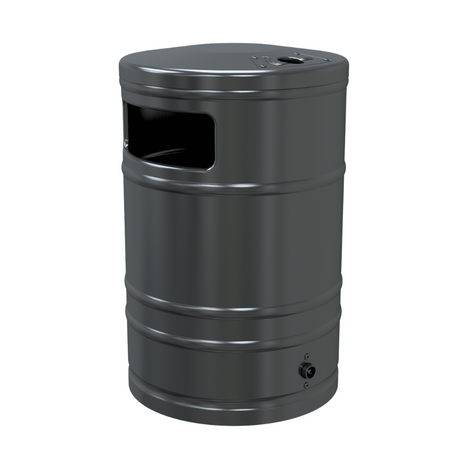 Antraciet 40 L prullenbak met asbak, voor muurbevestiging, strak design.