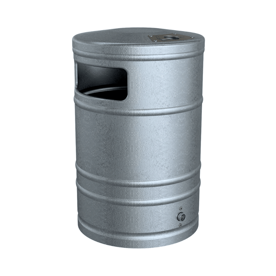 Prullenbak 40 L met asbak | Voor muurbevestiging of op paal | Antraciet of verzinkt