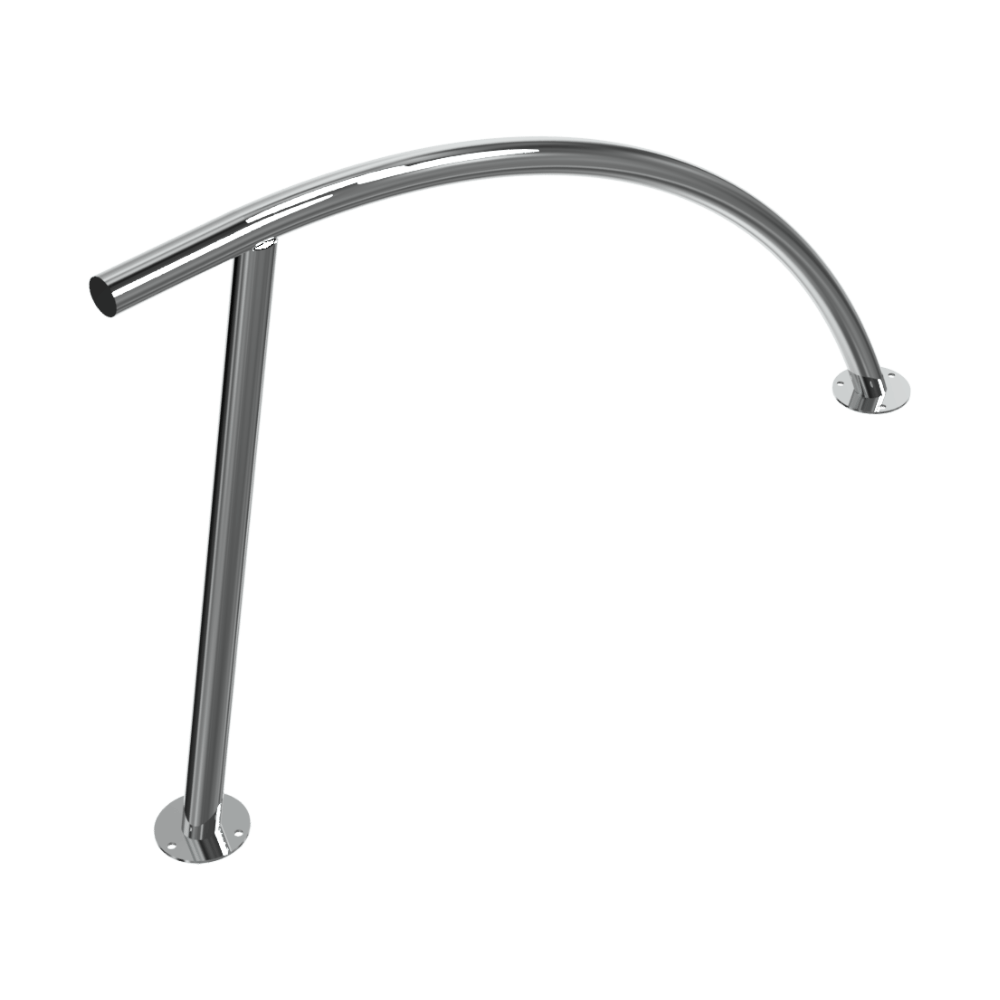 RVS fietsbeugel Ø48 mm | Voor verankering in beton of op voetplaat
