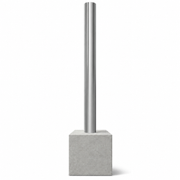 RVS parkeerpaal met betonvoet Ø60-102 mm K320 finish
