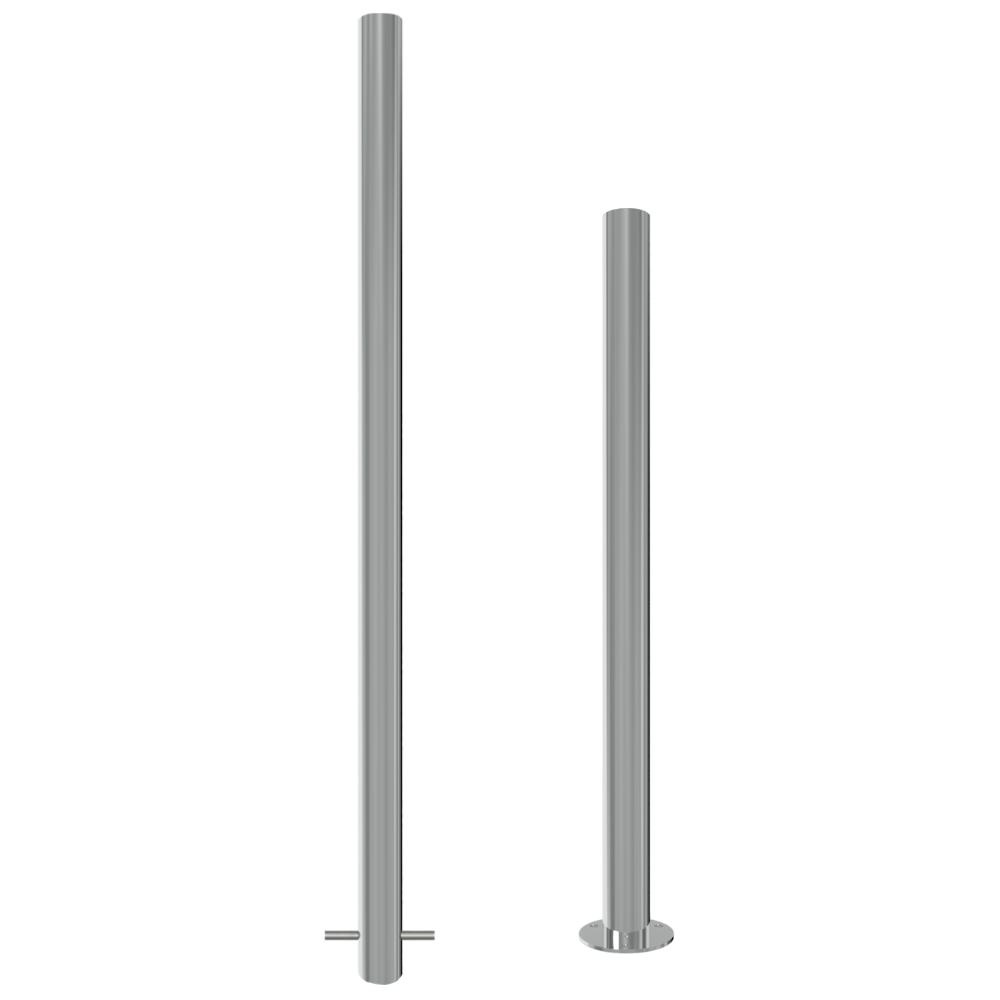 RVS afzetpaal Ø60 mm | Voor verankering in beton of op voetplaat