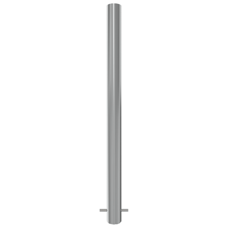 RVS afzetpaal Ø89 mm voor betonverankering, geborsteld metaal, strak design.