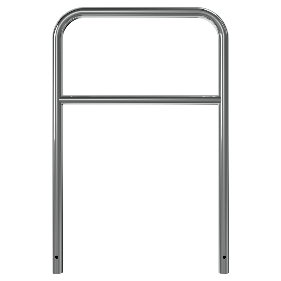 RVS fietsbeugel Ø48 mm | Voor verankering in beton | Met tussenbuis