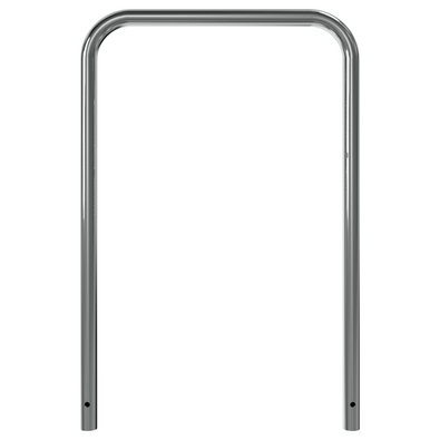 RVS fietsbeugel Ø48 mm, glanzend metaal, U-vormig, voor betonverankering.