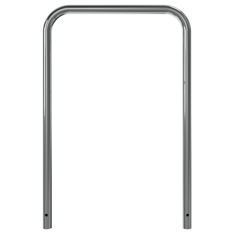 RVS fietsbeugel Ø48 mm, glanzend metaal, U-vormig, voor betonverankering.