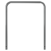 RVS fietsbeugel Ø48 mm, 1000x1200 mm, voor betonverankering, zonder tussenbuis, glanzend metaal.