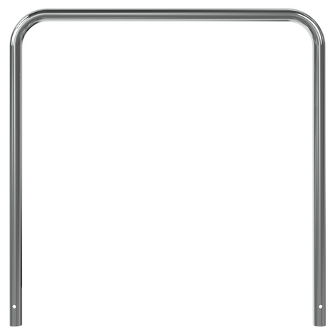 RVS fietsbeugel Ø48 mm, 1200x1200 mm, voor betonverankering, zonder tussenbuis.