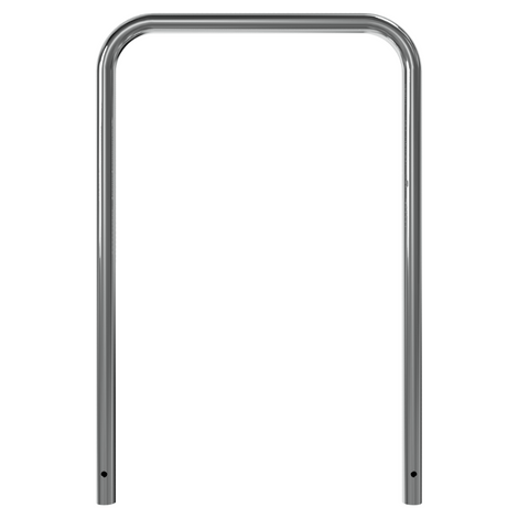 Glanzende RVS fietsbeugel Ø48 mm, U-vormig, voor betonverankering, 800x1200 mm.