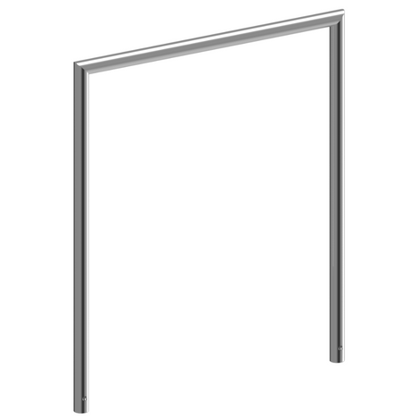 RVS fietsbeugel Ø48 mm, 1000 mm hoog, strak design voor betonverankering.