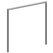 RVS fietsbeugel Ø48 mm, 1200 mm, strak design voor betonverankering.