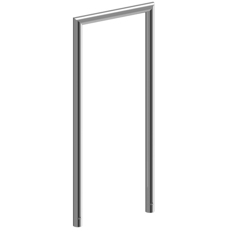 RVS fietsbeugel Ø48 mm, 500 mm hoog, strak design, voor betonverankering.