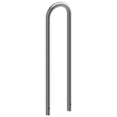 RVS fietsnietje Ø48 mm, geborsteld metaal, U-vormig, voor verankering.