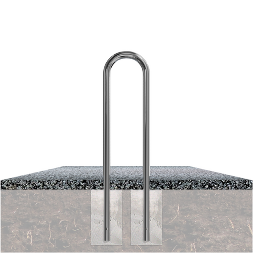 RVS fietsnietje Ø48 mm | Voor verankering in beton of op voetplaat