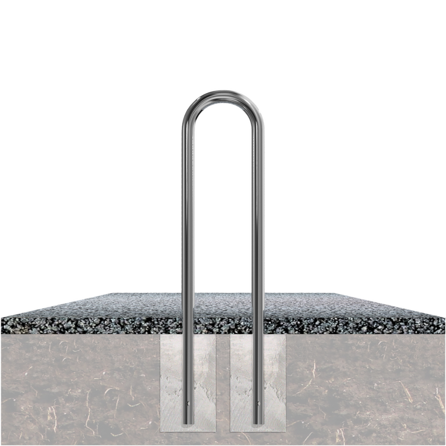 RVS fietsnietje Ø48 mm | Voor verankering in beton of op voetplaat