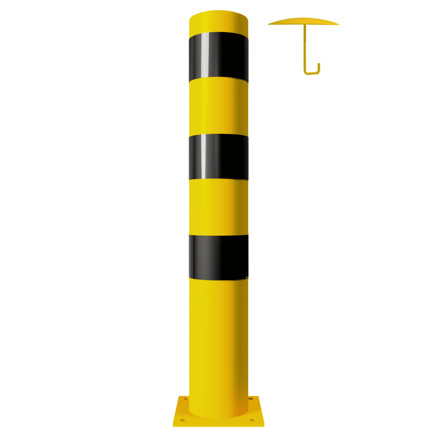 Rampaal Ø152 mm | Geel-zwart | Op voetplaat