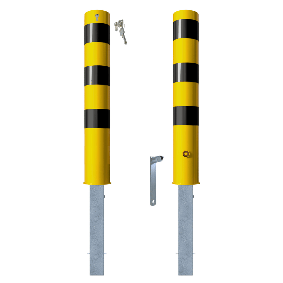 Rampaal Ø152 mm | Geel-zwart | Uitneembaar met slot