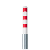 Wit-rode uitneembare rampaal Ø152 mm met zilverkleurige basis.