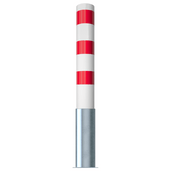 Wit-rode rampaal Ø152 mm, uitneembaar, met zilverkleurige metalen voet.