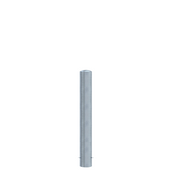 Verzinkt stalen rampaal Ø152 mm, 1200 mm hoog, met gelaste kap voor betonverankering.