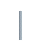 Verzinkt stalen rampaal Ø152 mm, 1500mm lang, met gelaste kap voor betonverankering.