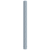 Verzinkt stalen rampaal Ø152 mm, 2000 mm lang, met gelaste kap voor betonverankering.