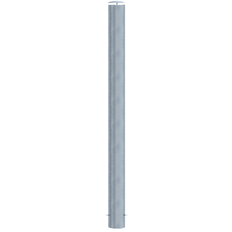 Rampaal Ø152 mm, verzinkt staal, 2000 mm, met losse kap en betonanker.