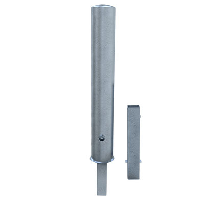 Verzinkt stalen rampaal Ø152 mm met driekantslot, uitneembaar ontwerp.