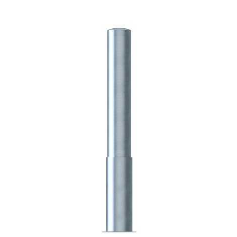 Verzinkt stalen rampaal Ø152 mm, uitneembaar, met afgeronde top.