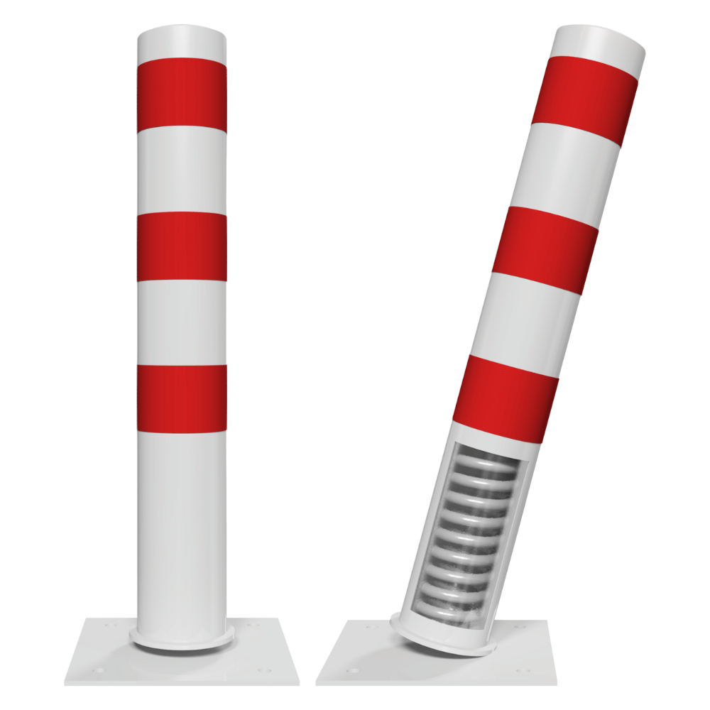 Rampaal Ø152 mm | Wit-rood | Op verende voetplaat