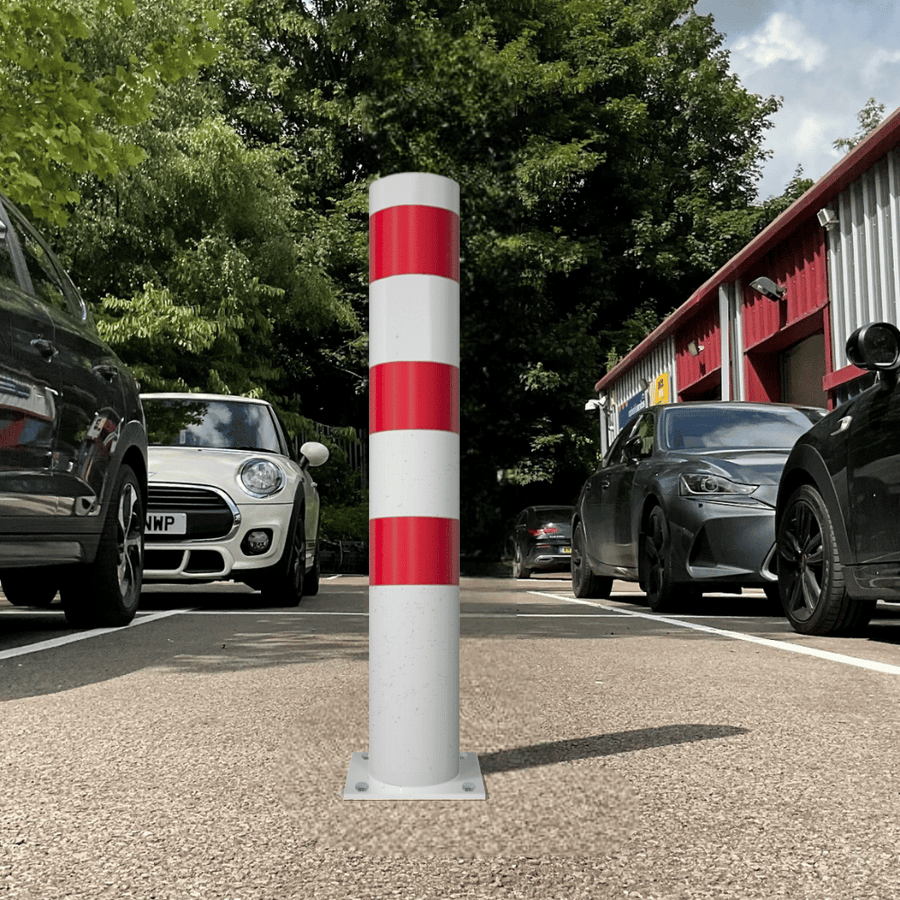 Rampaal Ø152 mm | Wit-rood | Op voetplaat