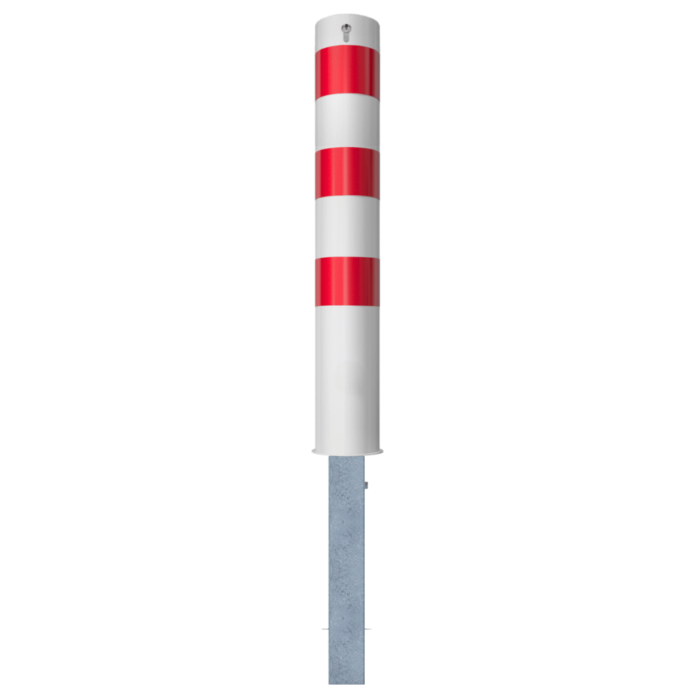 Rampaal Ø152 mm | Wit-rood | Uitneembaar met slot
