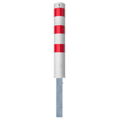 Wit-rode Rampaal Ø152 mm met cilinderslot, uitneembaar ontwerp.