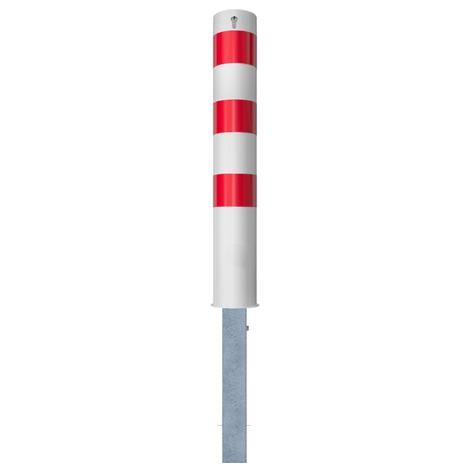 Wit-rode Rampaal Ø152 mm met cilinderslot, uitneembaar ontwerp.