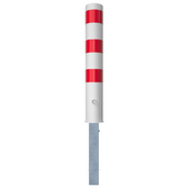 Wit-rode uitneembare rampaal Ø152 mm met driekantslot op witte achtergrond.