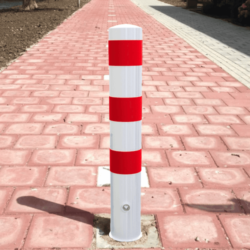 Rampaal Ø152 mm | Wit-rood | Uitneembaar met slot