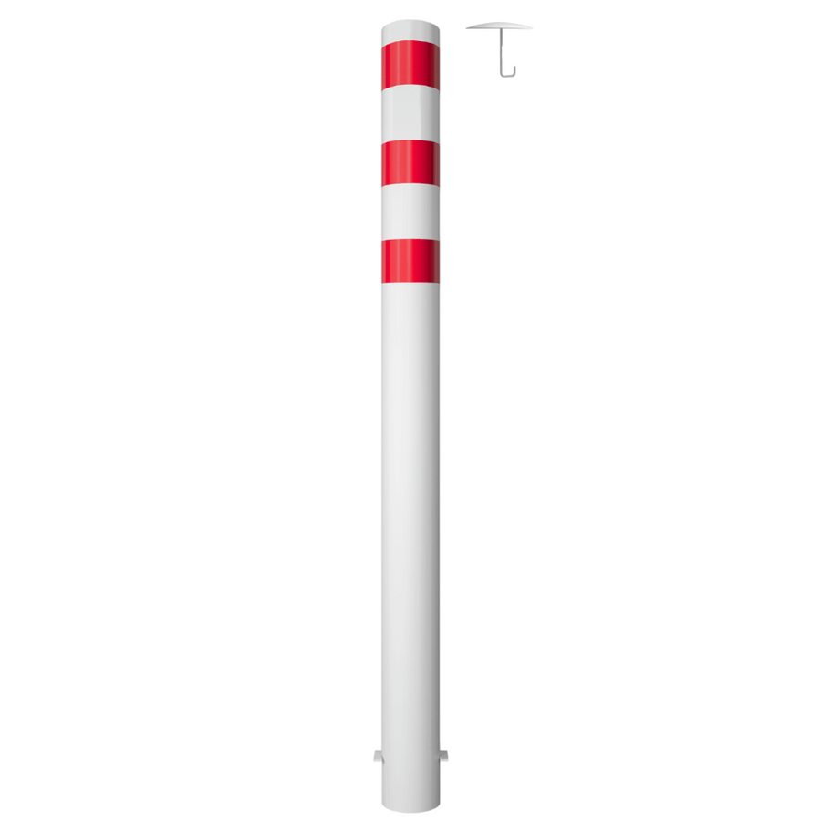 Rampaal Ø152 mm | Wit-rood | Voor betonverankering